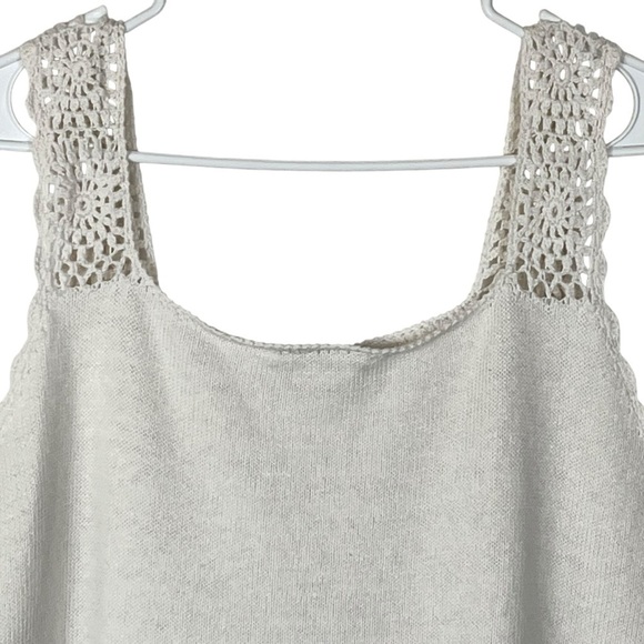 Vintage Faded Glory Crocheted Women’s Cream Tank Top Sweater Size 1X or 2X ? - Picture 4 of 8